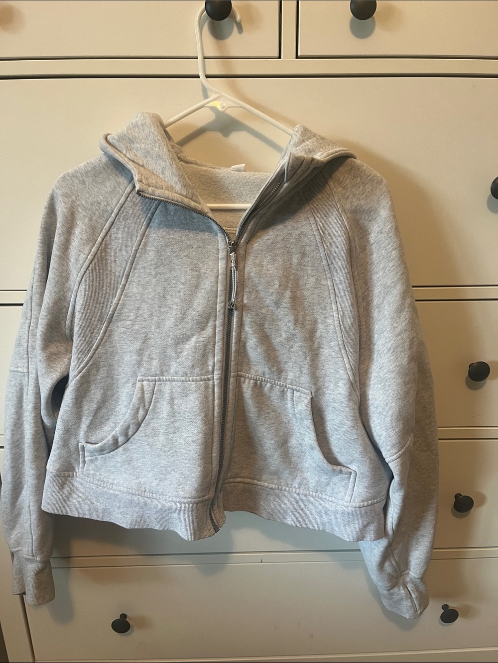 Lululemon Light Gray Full Zip Oversized Scuba